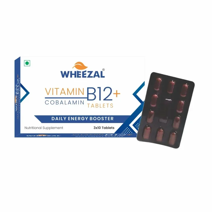 Wheezal "WHEEZAL VITAMIN B12+ (3 x 10tablets (30 tablets) COBALAMIN TABLETS " 10tablets